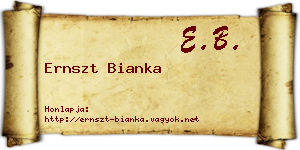 Ernszt Bianka névjegykártya